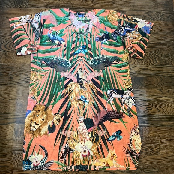 Bella Ballou Animal Print Beach Kaftan One Size - Picture 1 of 7